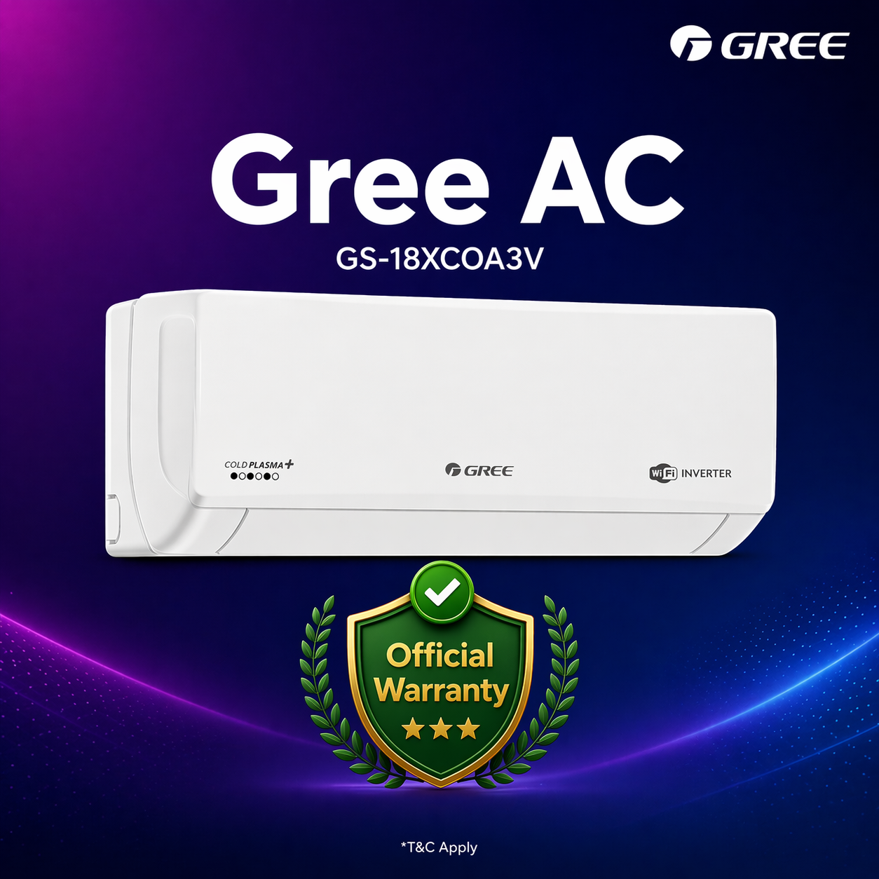 Gree Cosmo 1.5 Ton Inverter Split Type Air Conditioner GS-18XCOA3V