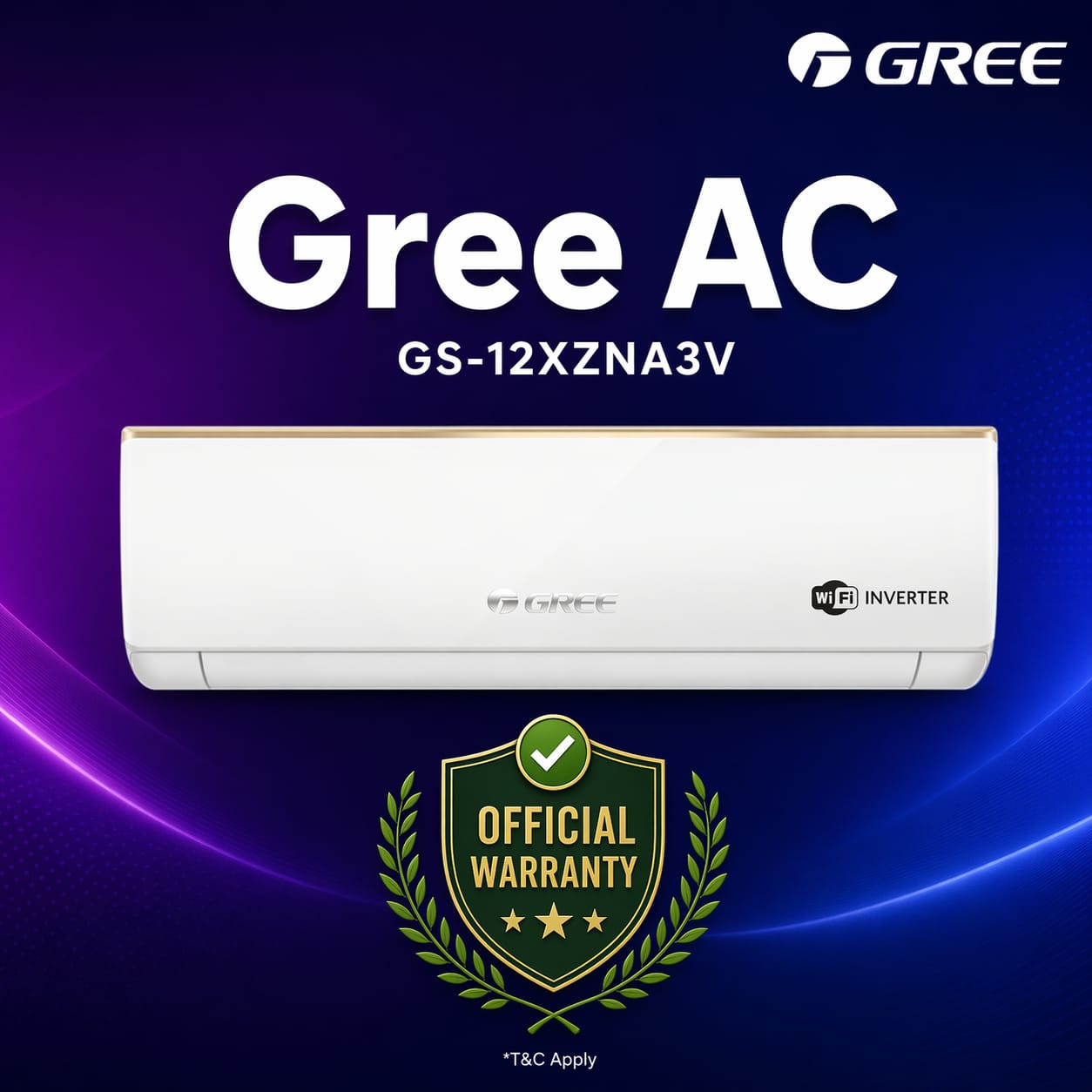 Gree Zeno 1 Ton Inverter Split Type Air Conditioner GS-12XZNA3V