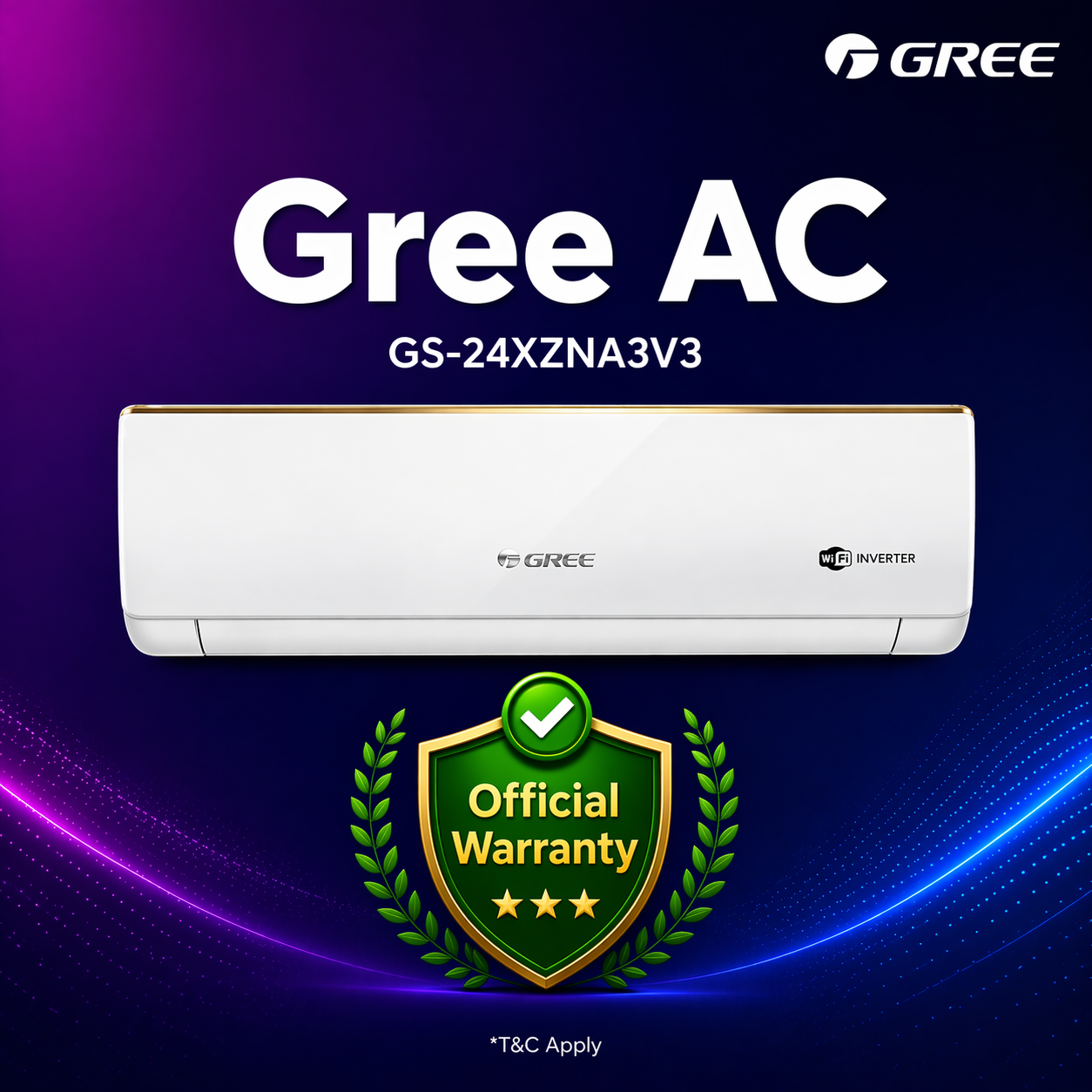 Gree Zeno 2 Ton Inverter Split Type Air Conditioner (GS-24XZNA3V)