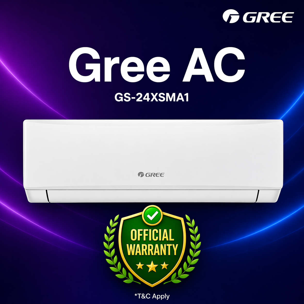 Gree 2 Ton Official Shimo  Split Type Non Inverter Air Conditioner GS-24XSMA1