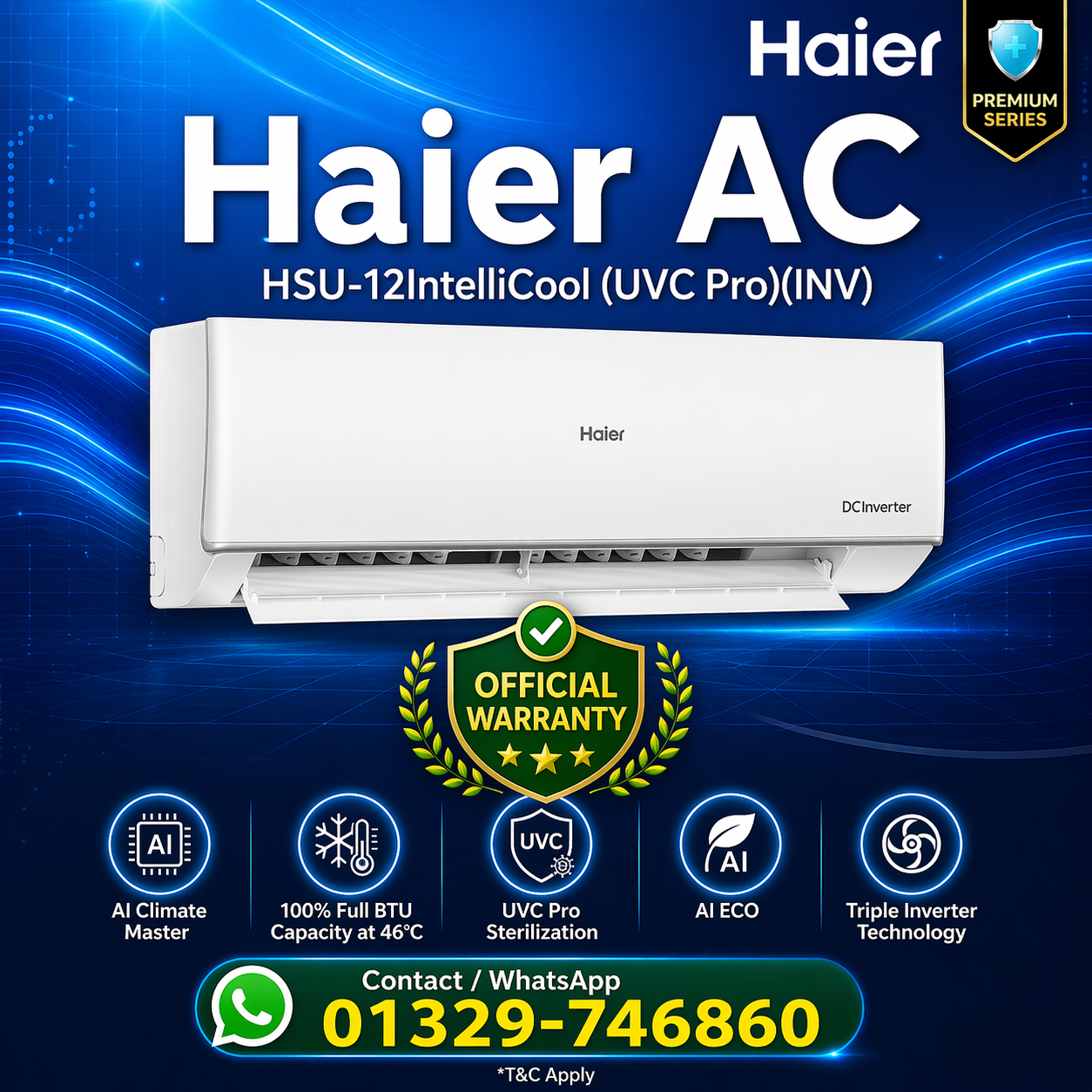 Haier IntelliCool Inverter Pro HSU-12IntelliCool (UVC Pro)(INV)