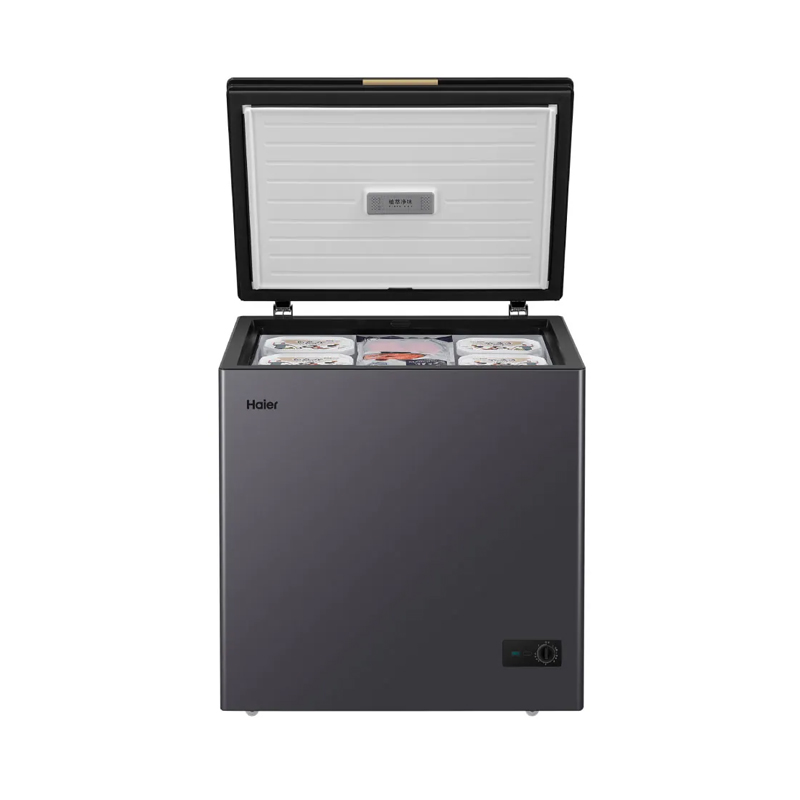 Haier 142L Glass Door Chest Freezer (HCF-175SGM)-Premium Ash Blue