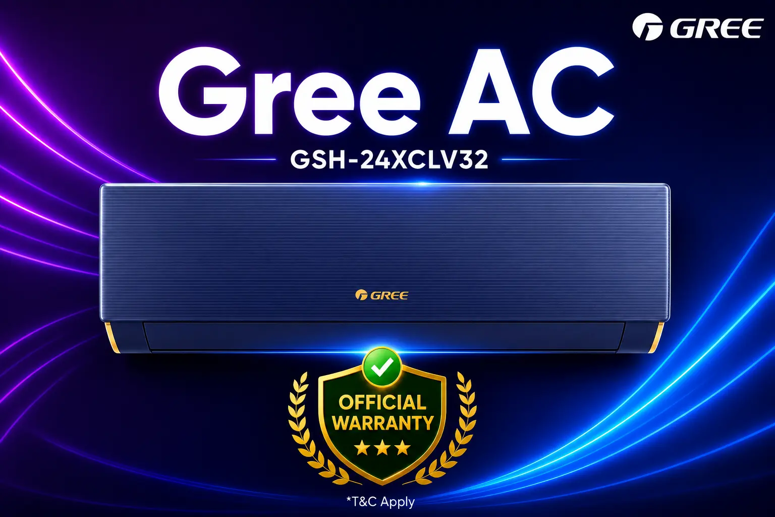 GREE CLIVIA Split Air Conditioner Inverter (2.0 TON) GSH-24XCLV32